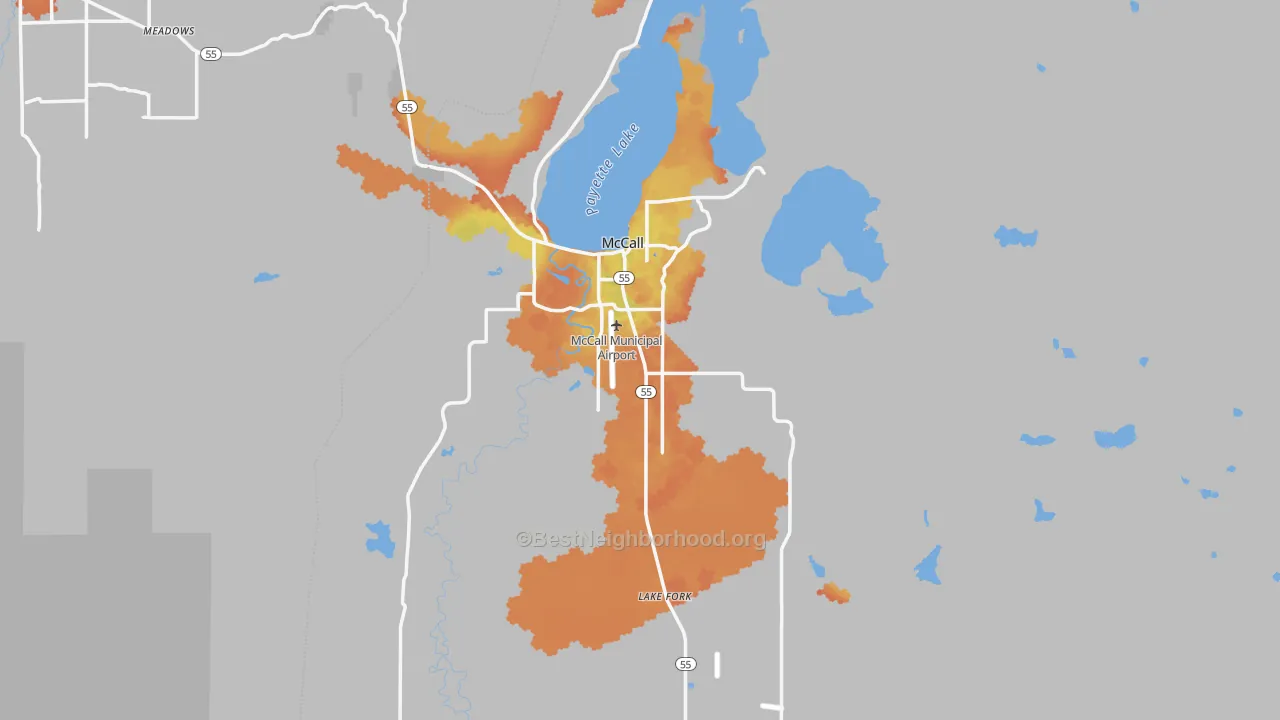 Bike Grade map of 83638, ID