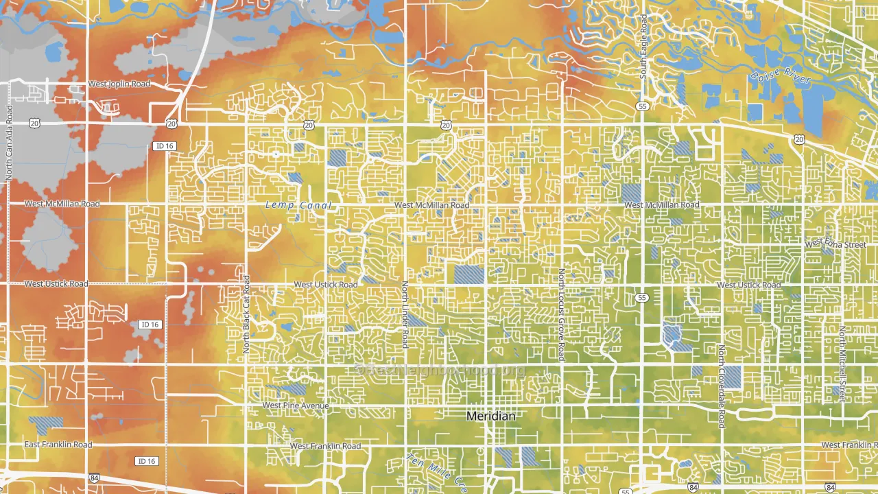 Bike Grade map of 83646, ID
