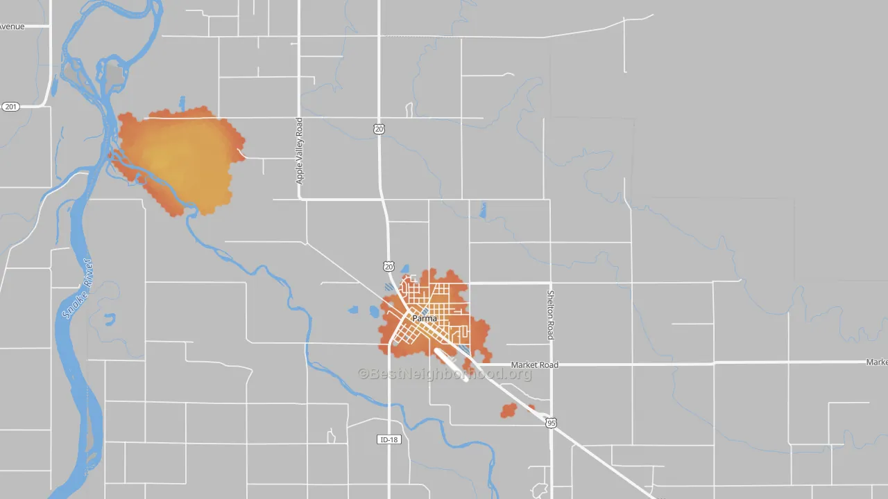 Bike Grade map of 83660, ID