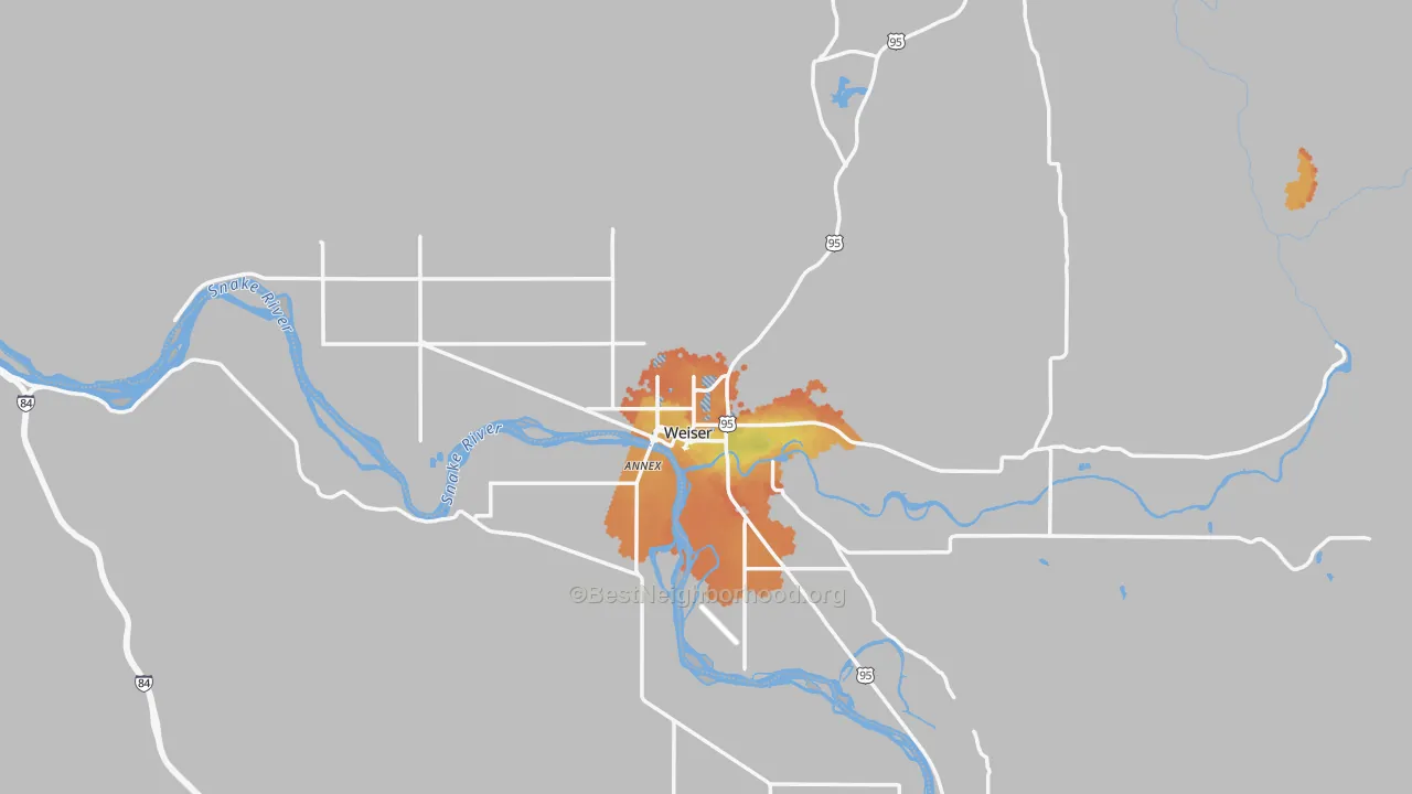 Bike Grade map of 83672, ID