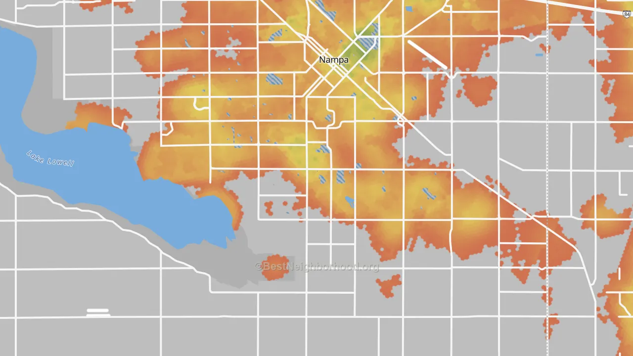 Bike Grade map of 83686, ID