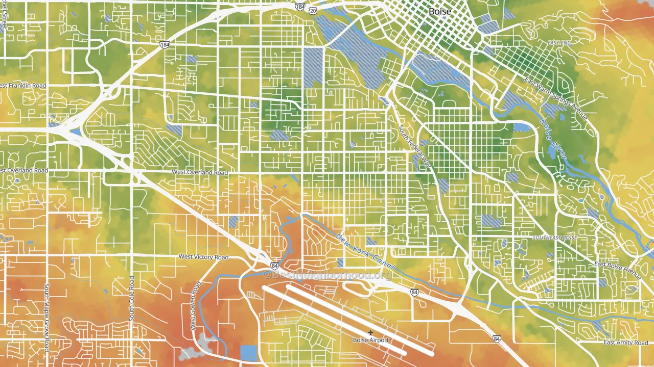 Bike Grade map of 83705, ID