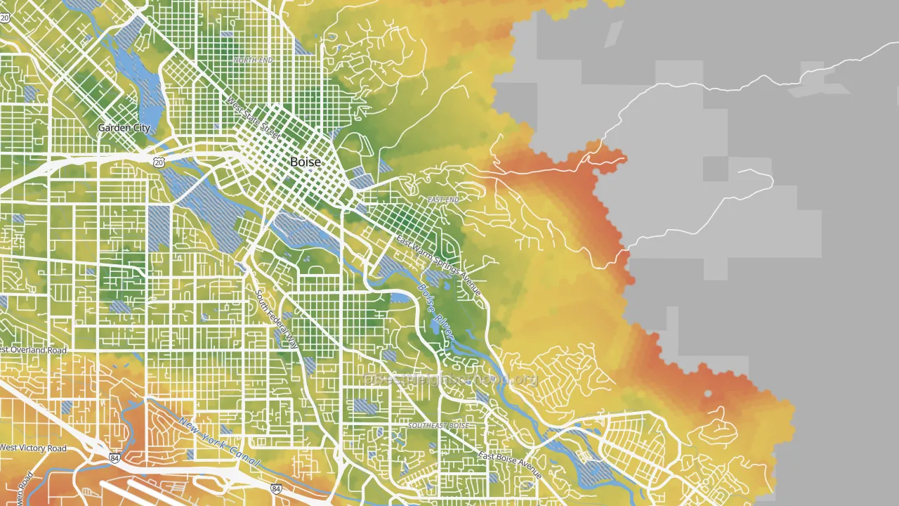Bike Grade map of 83712, ID