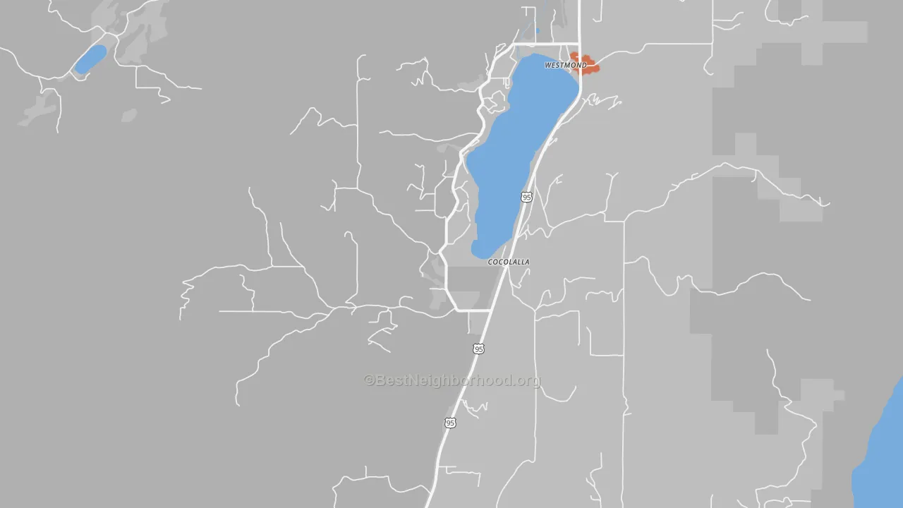 Bike Grade map of 83813, ID