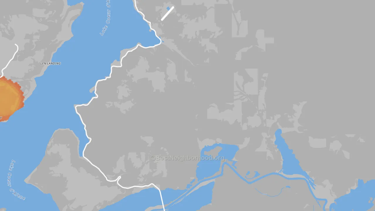 Bike Grade map of 83833, ID
