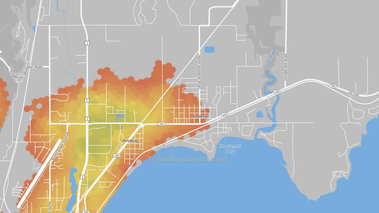 Bike Grade map of 83840, ID