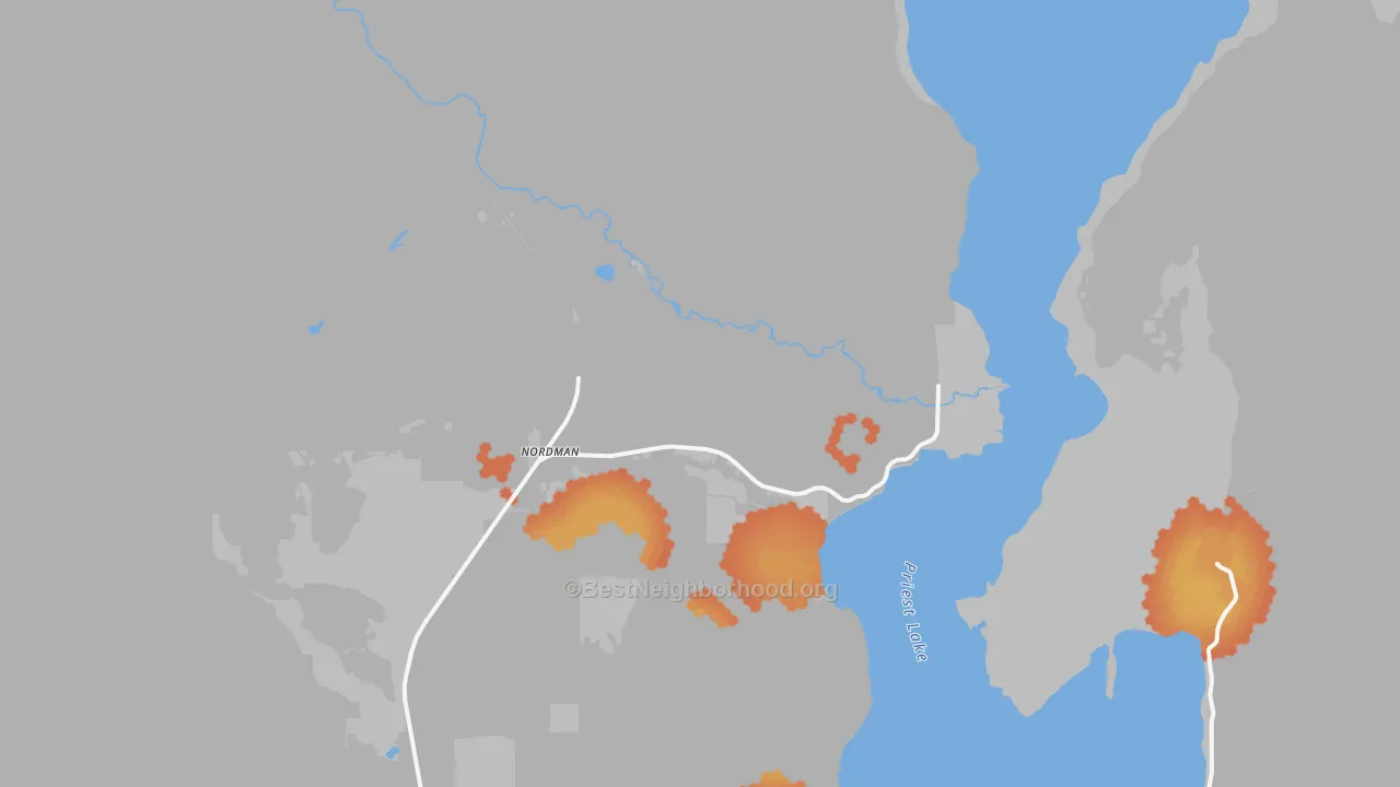 Bike Grade map of 83848, ID