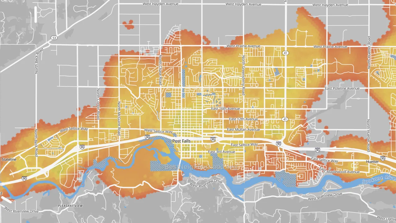 Bike Grade map of 83854, ID