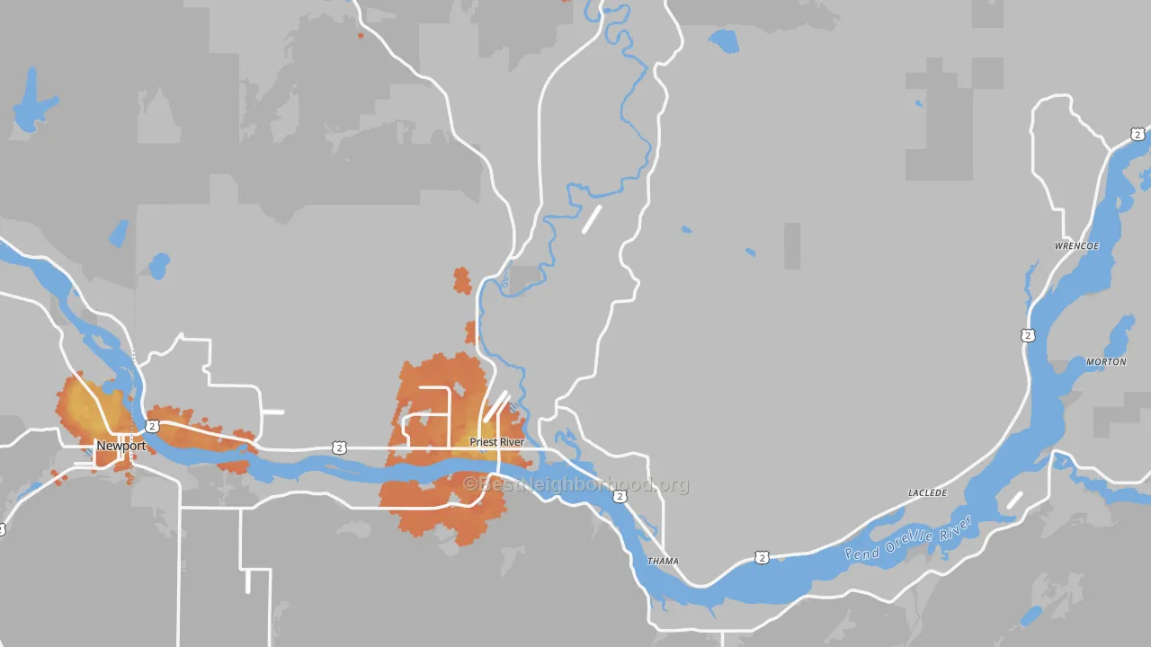 Bike Grade map of 83856, ID