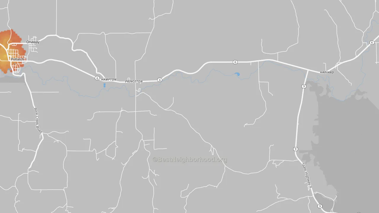 Bike Grade map of 83857, ID