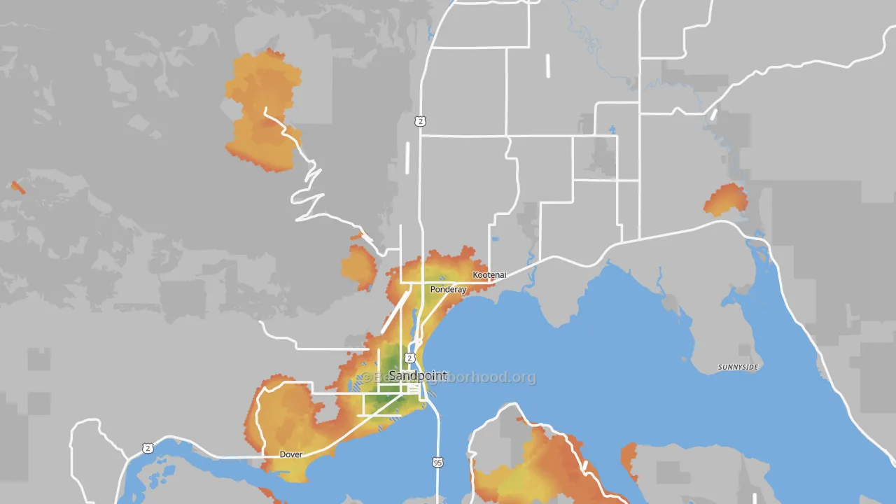 Bike Grade map of 83864, ID
