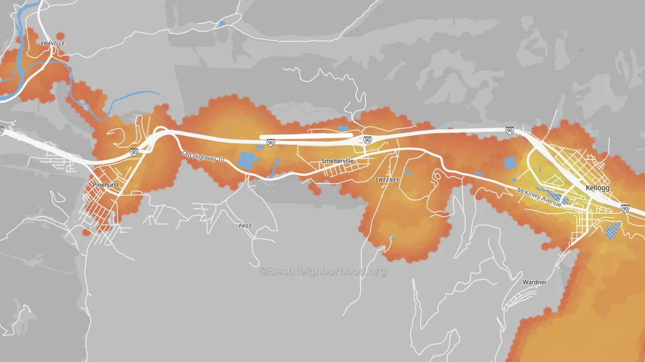 Bike Grade map of 83868, ID