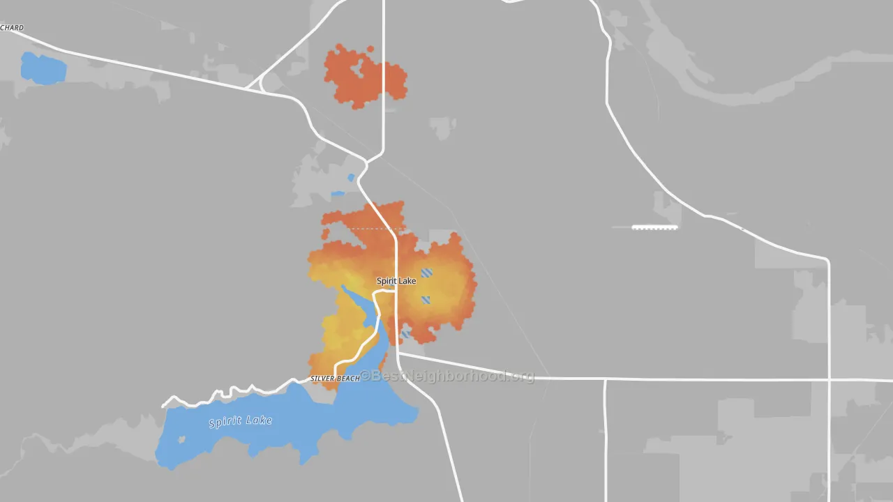 Bike Grade map of 83869, ID