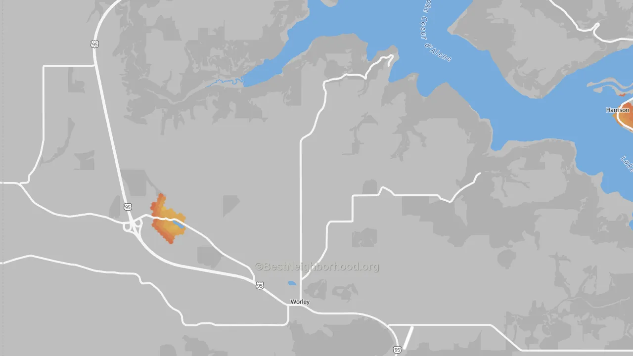 Bike Grade map of 83876, ID