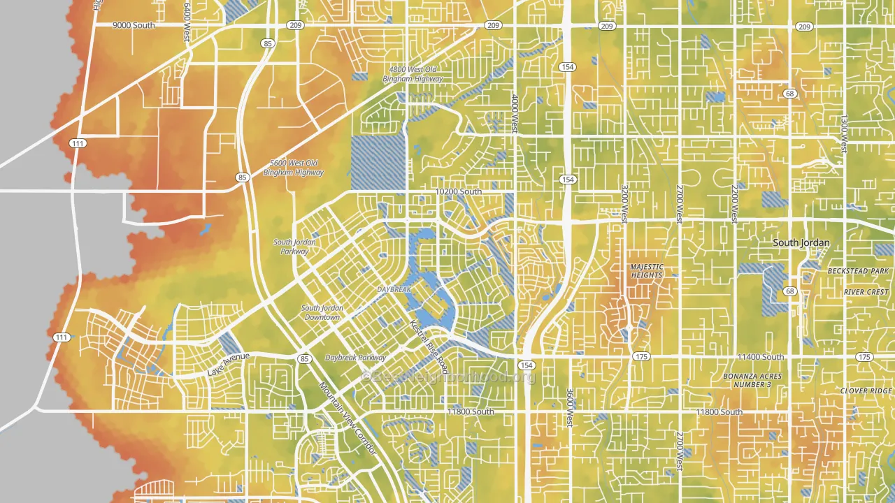Bike Grade map of 84009, UT