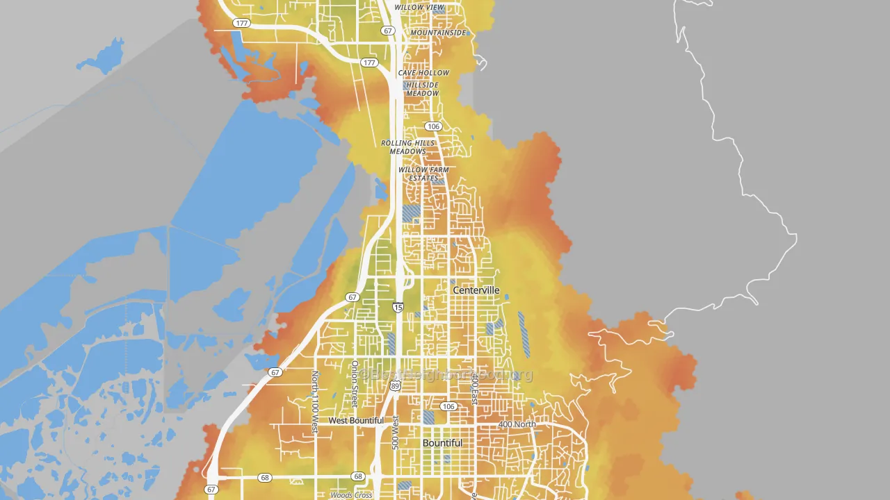 Bike Grade map of 84014, UT