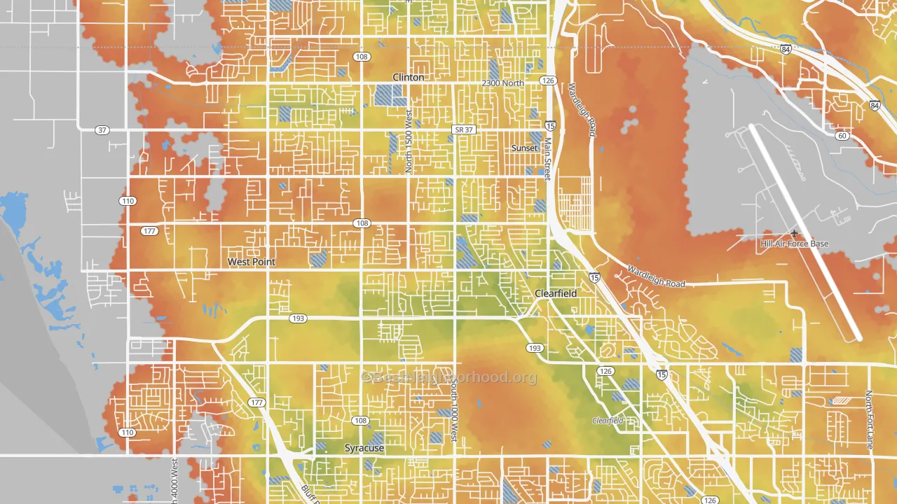 Bike Grade map of 84015, UT