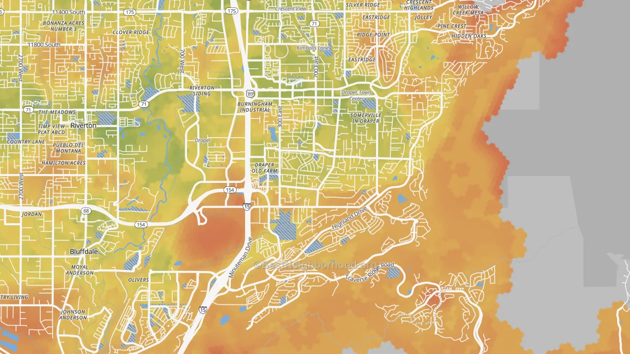 Bike Grade map of 84020, UT