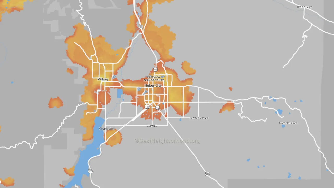 Bike Grade map of 84032, UT
