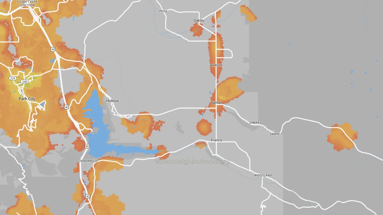 Bike Grade map of 84036, UT