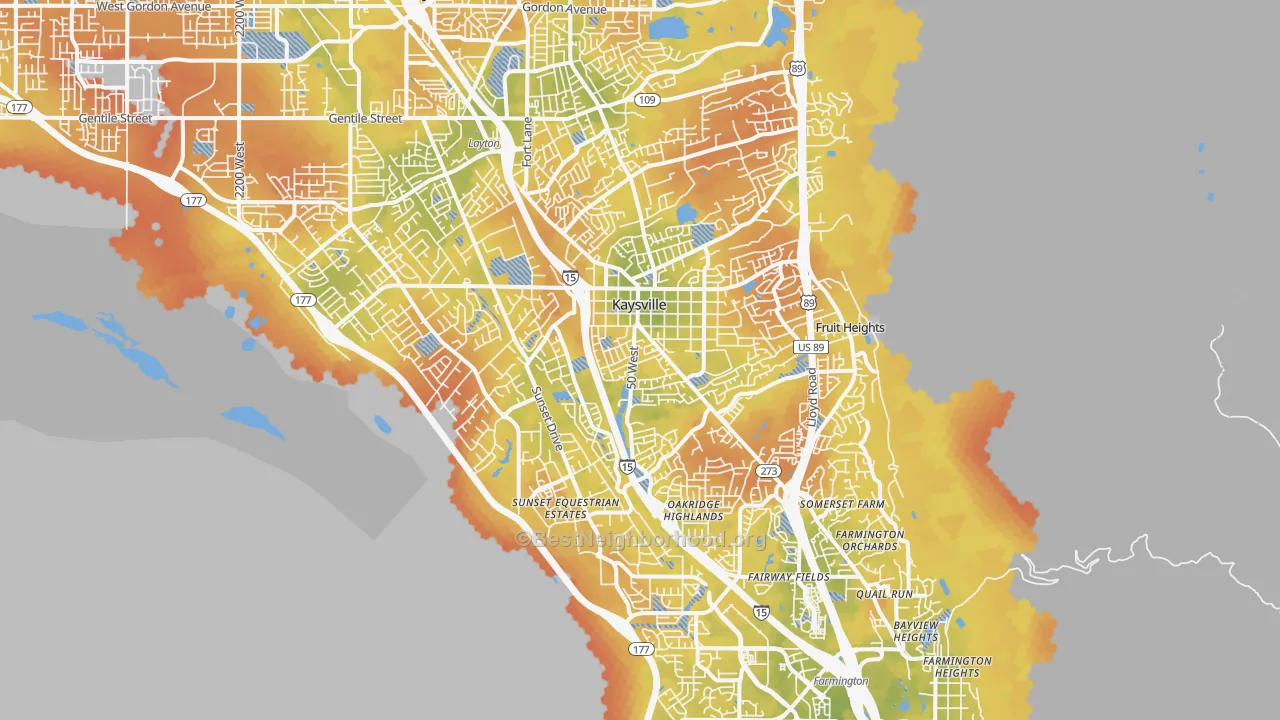 Bike Grade map of 84037, UT