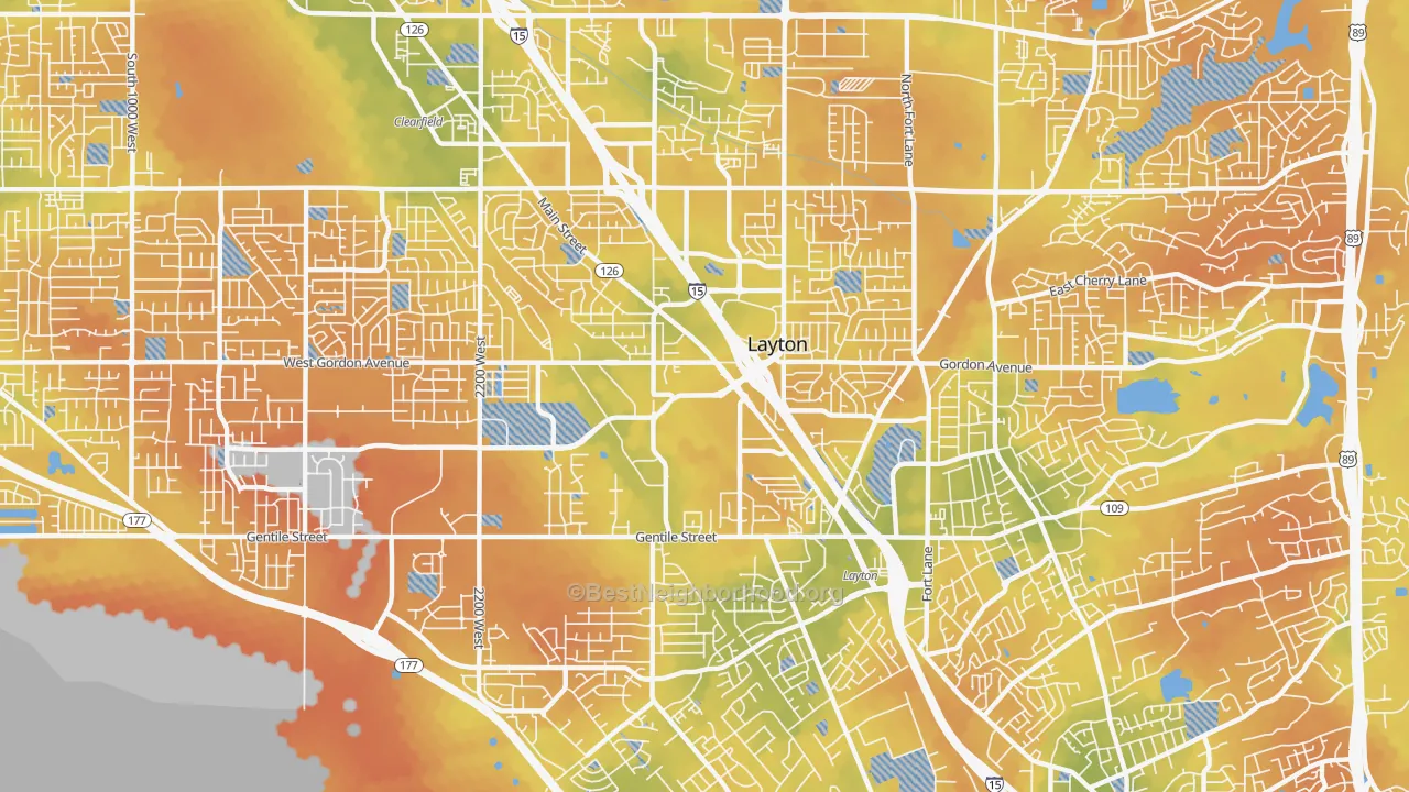 Bike Grade map of 84041, UT