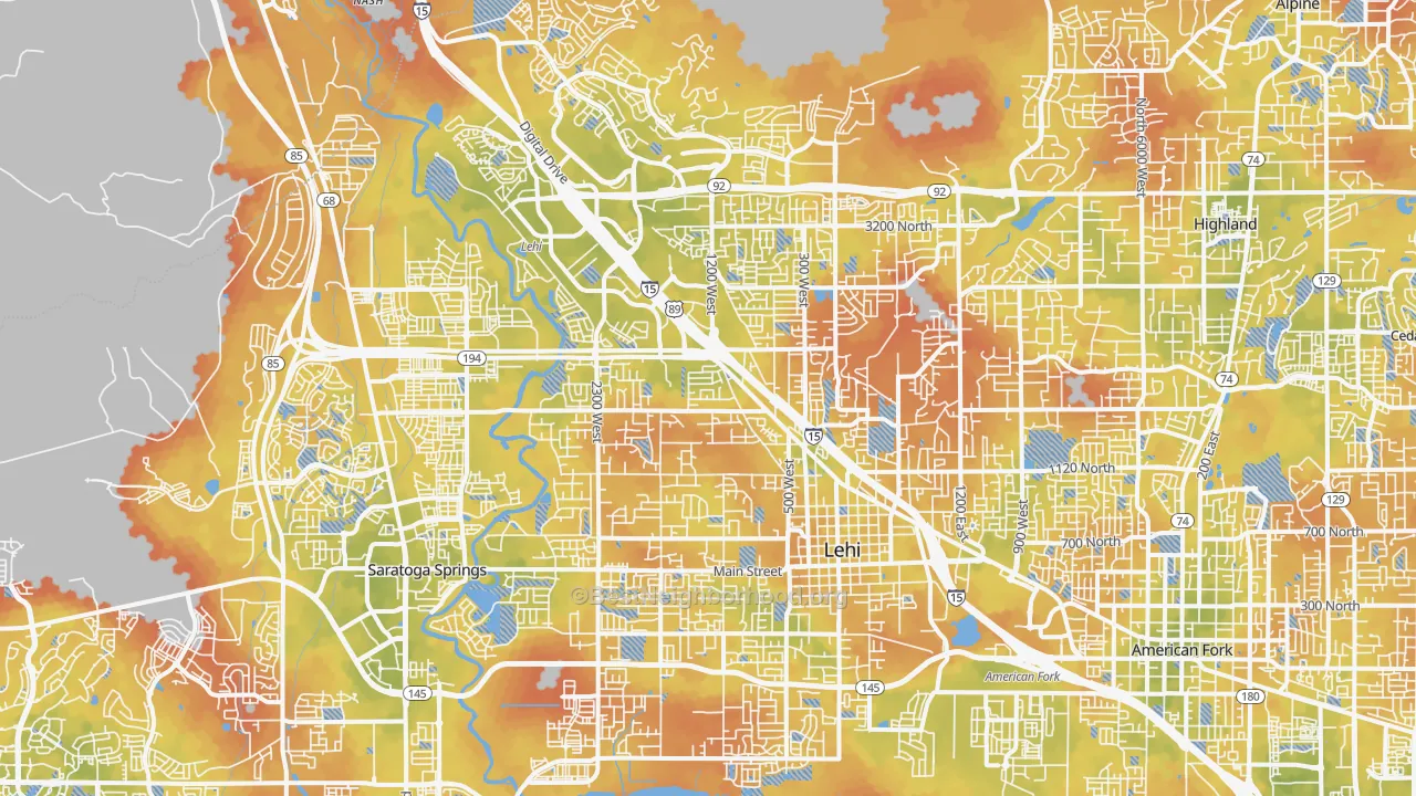 Bike Grade map of 84043, UT