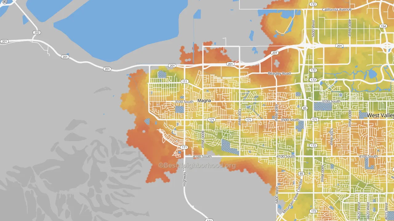 Bike Grade map of 84044, UT