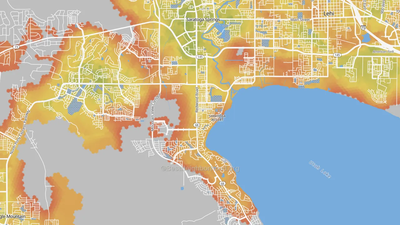Bike Grade map of 84045, UT
