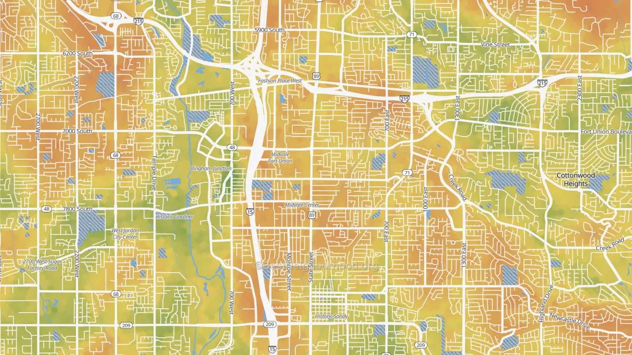 Bike Grade map of 84047, UT