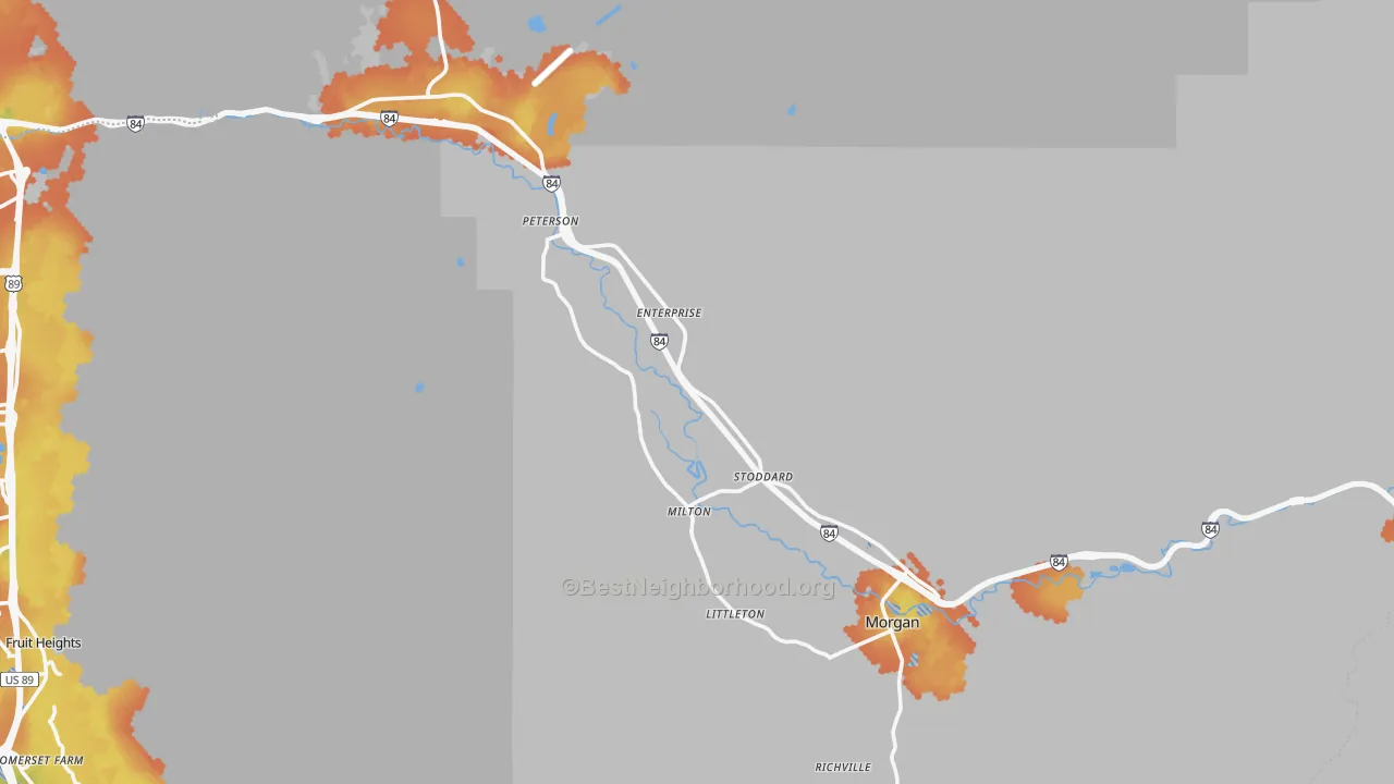 Bike Grade map of 84050, UT