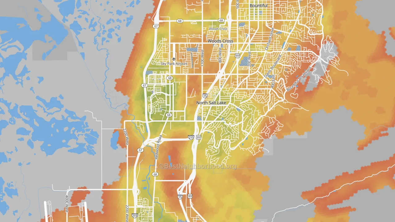 Bike Grade map of 84054, UT