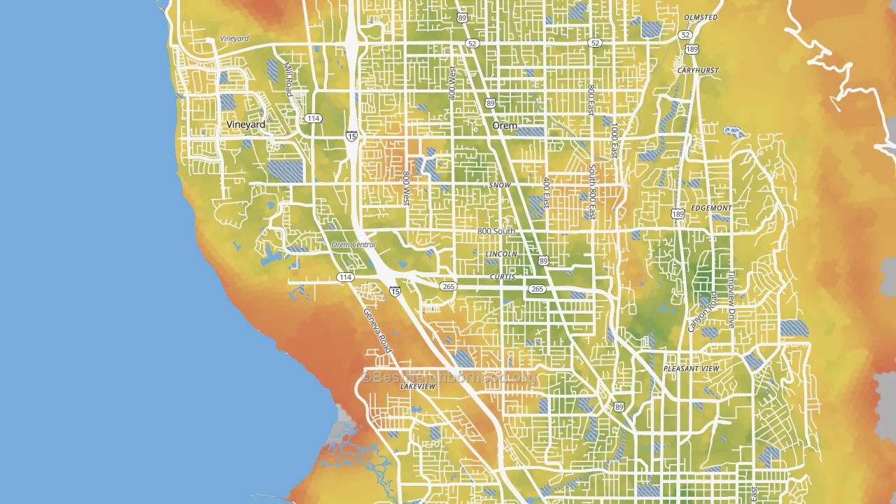 Bike Grade map of 84058, UT