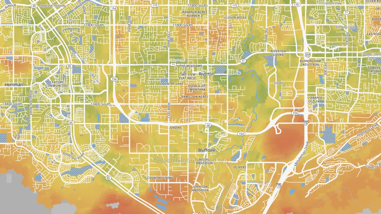 Bike Grade map of 84065, UT