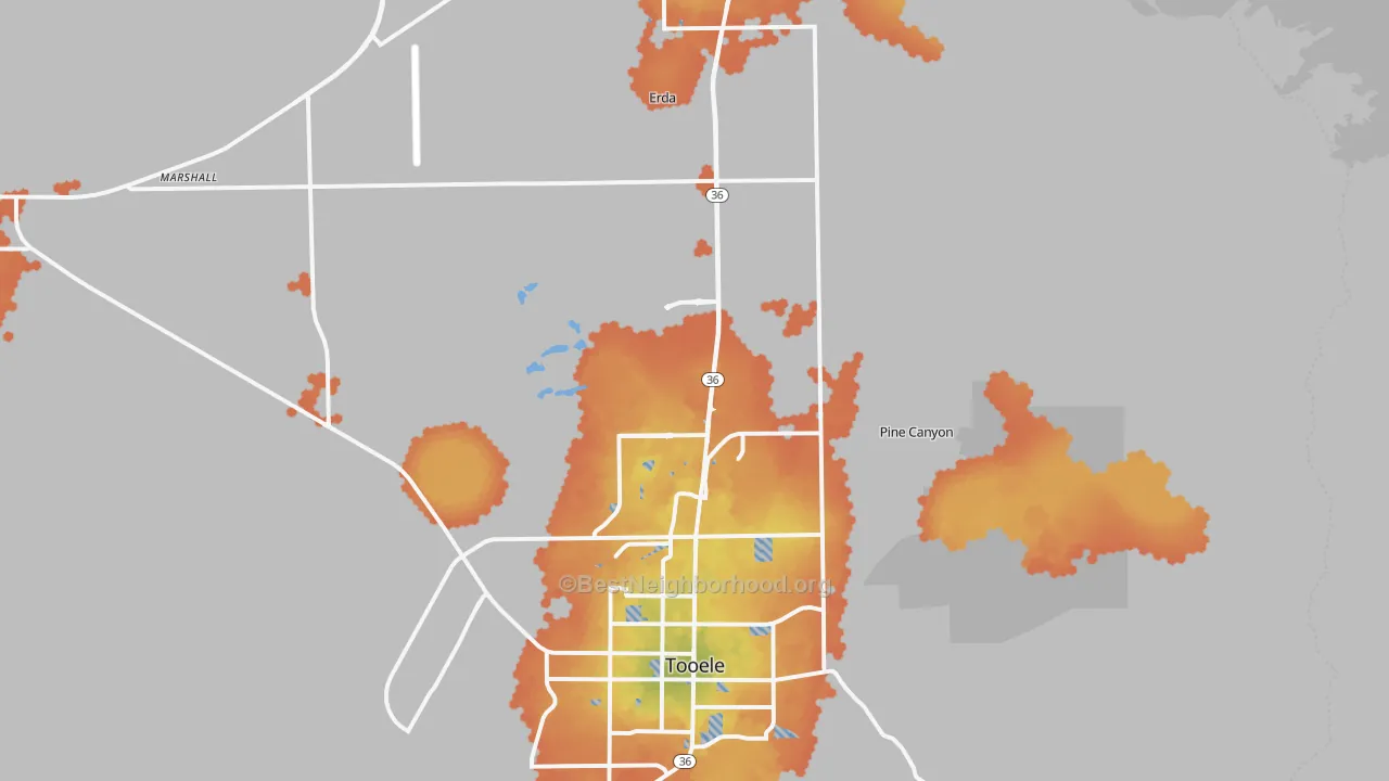 Bike Grade map of 84074, UT