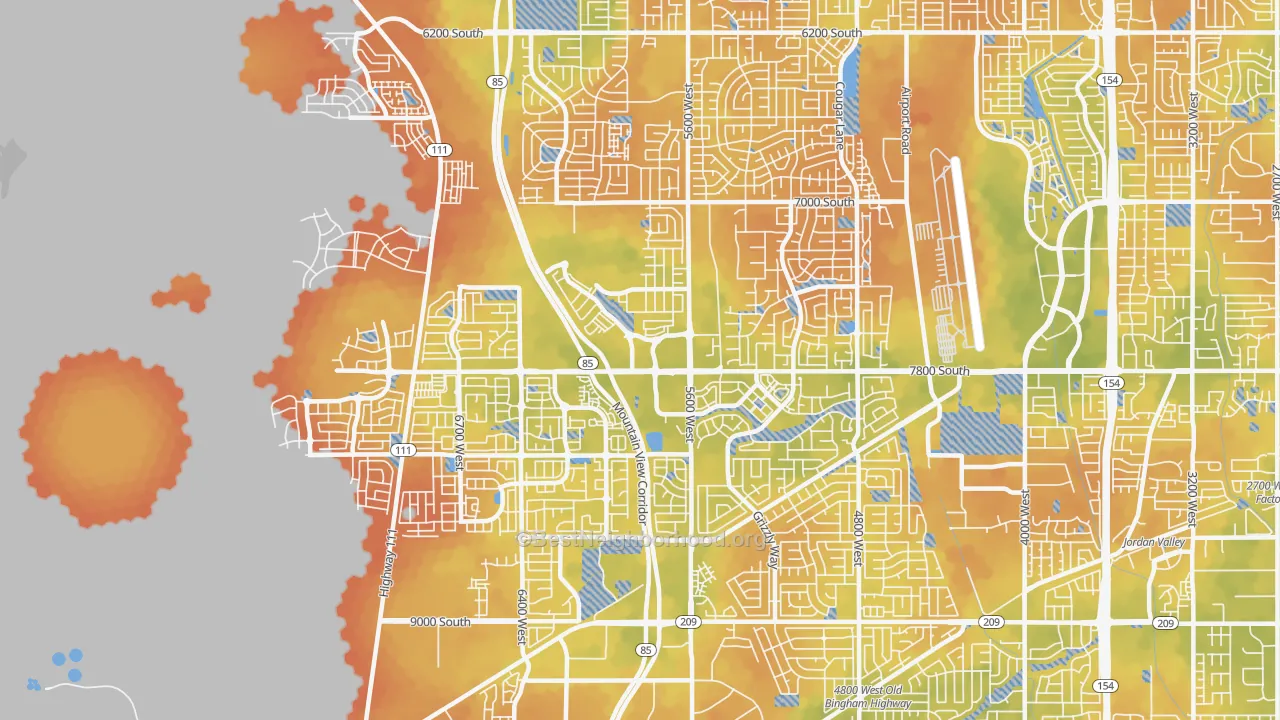 Bike Grade map of 84081, UT