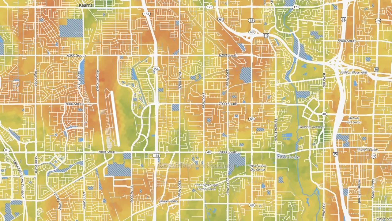 Bike Grade map of 84084, UT