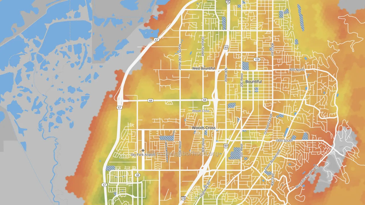 Bike Grade map of 84087, UT