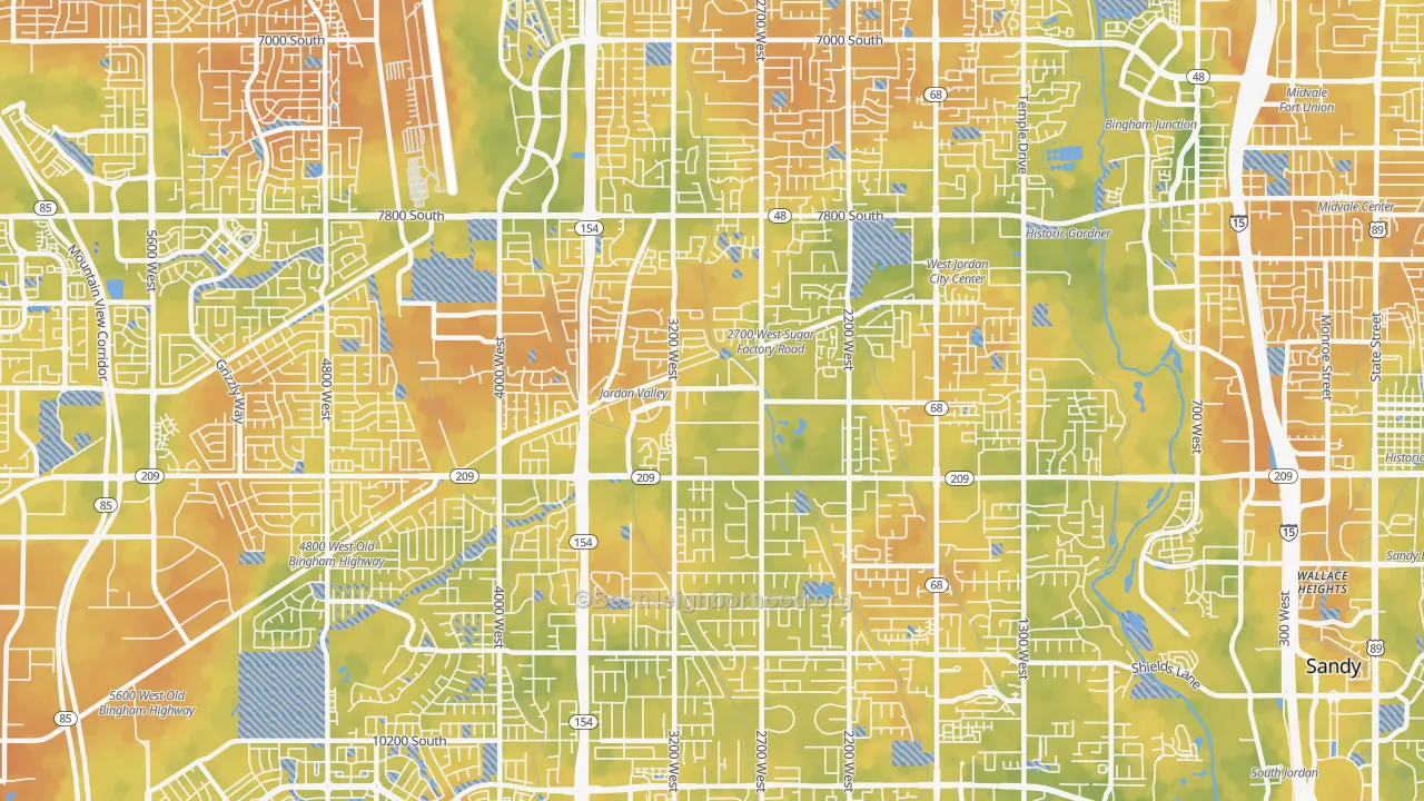 Bike Grade map of 84088, UT