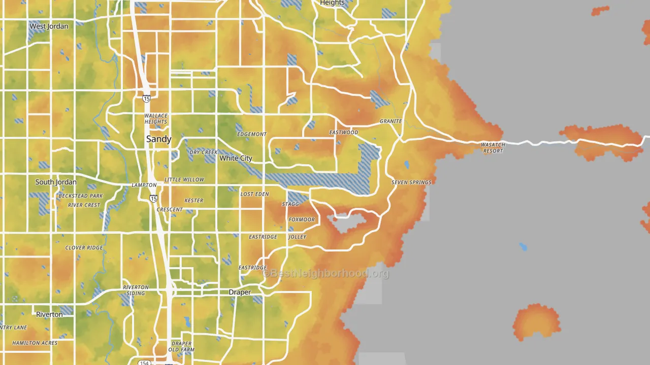 Bike Grade map of 84092, UT