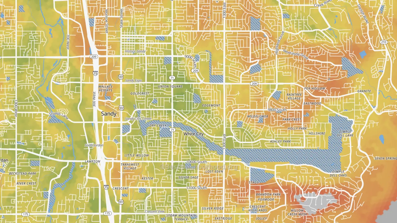 Bike Grade map of 84094, UT