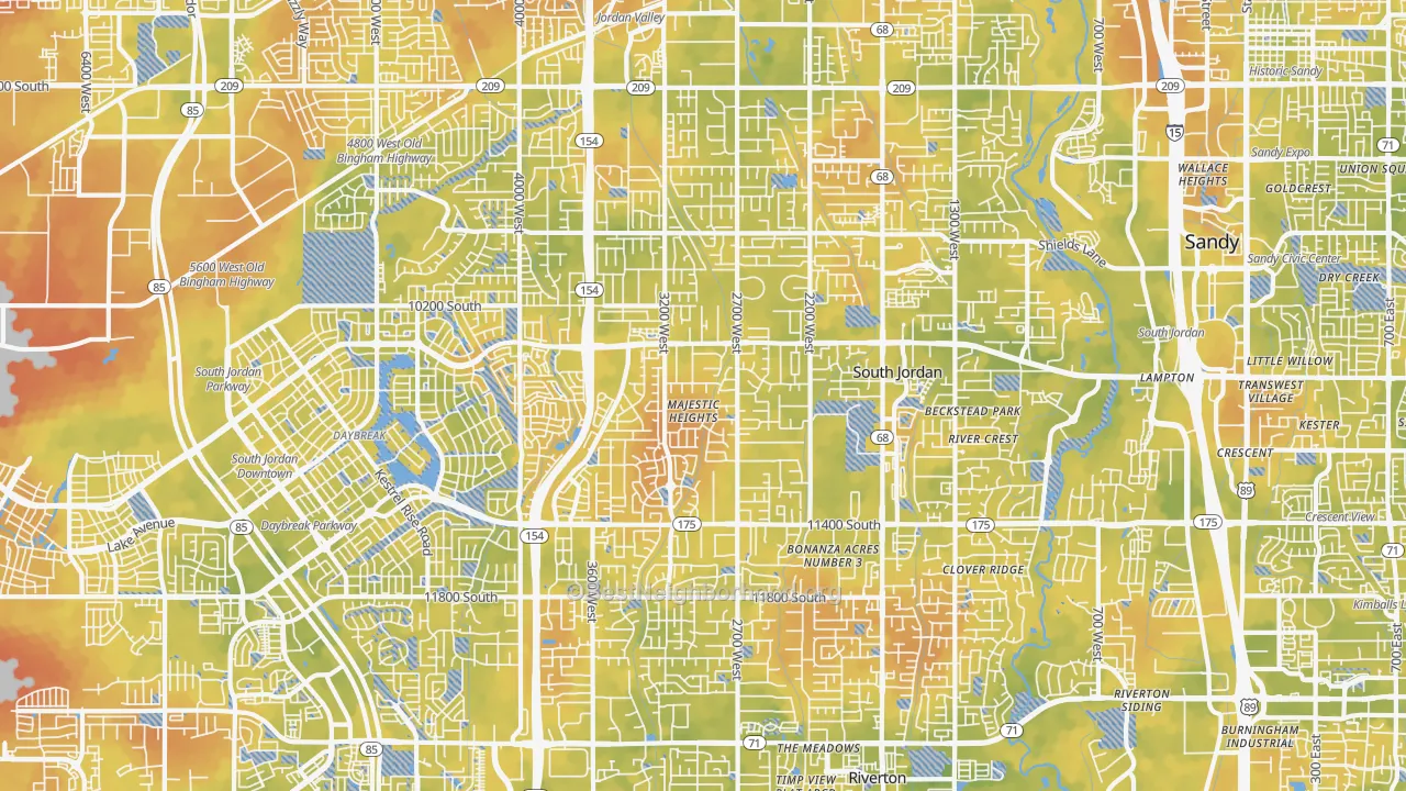 Bike Grade map of 84095, UT