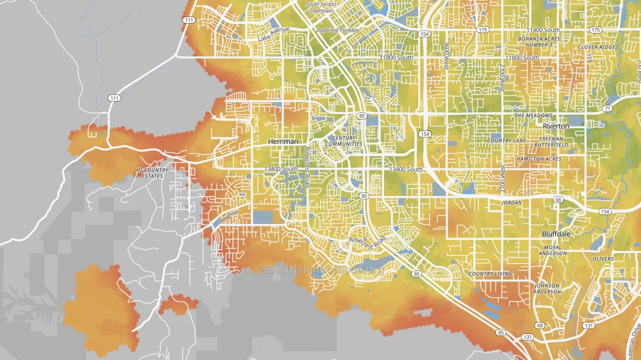 Bike Grade map of 84096, UT
