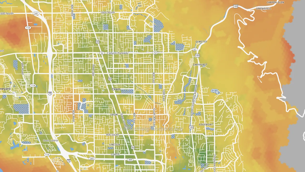 Bike Grade map of 84097, UT
