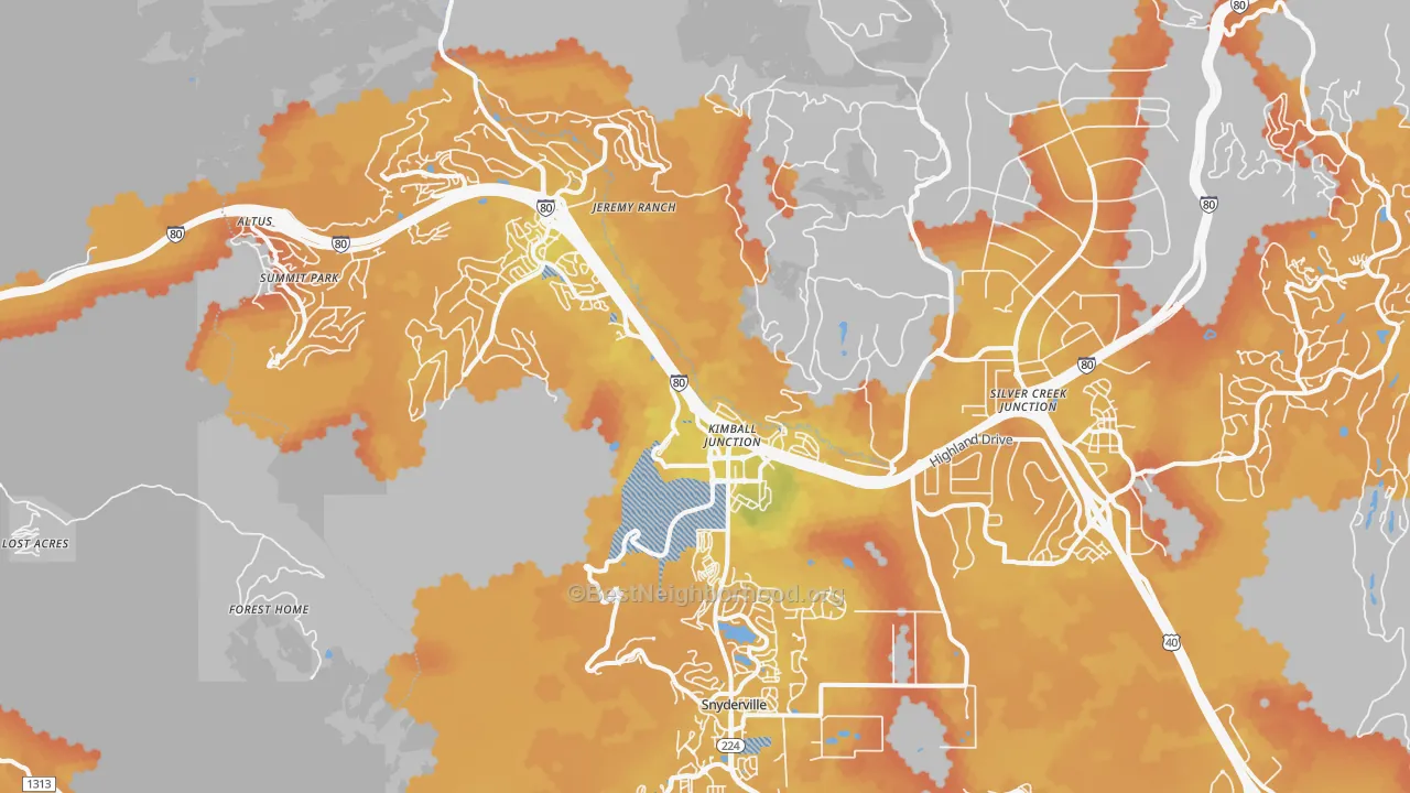 Bike Grade map of 84098, UT