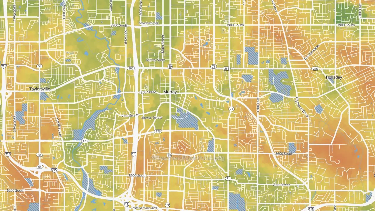 Bike Grade map of 84107, UT