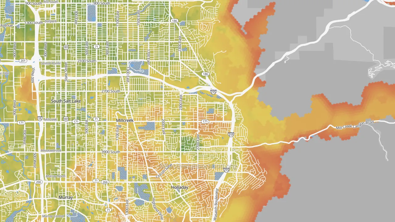 Bike Grade map of 84109, UT
