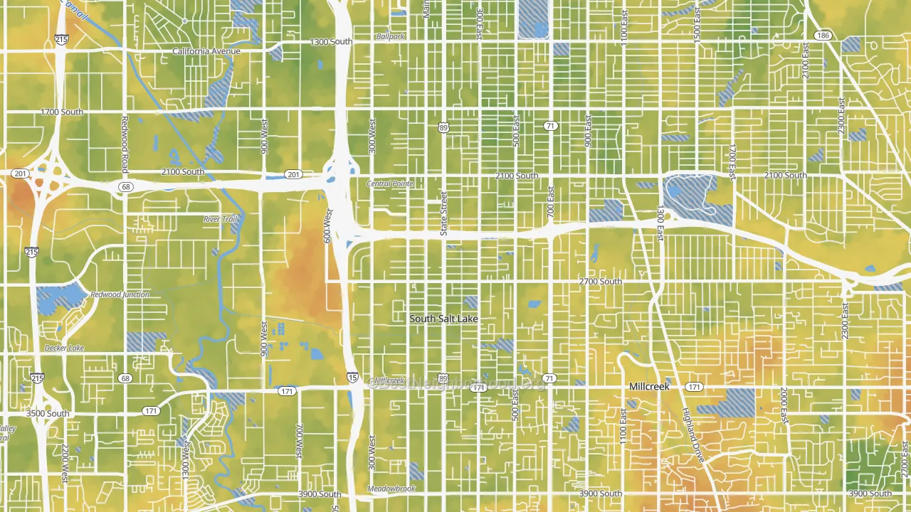 Bike Grade map of 84115, UT