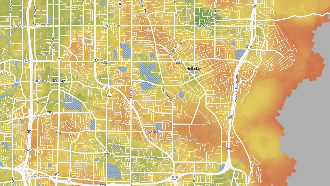 Bike Grade map of 84117, UT