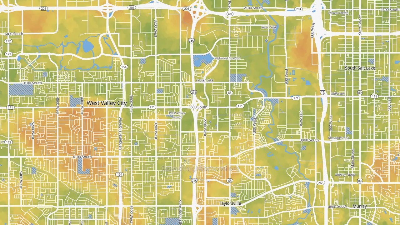 Bike Grade map of 84119, UT